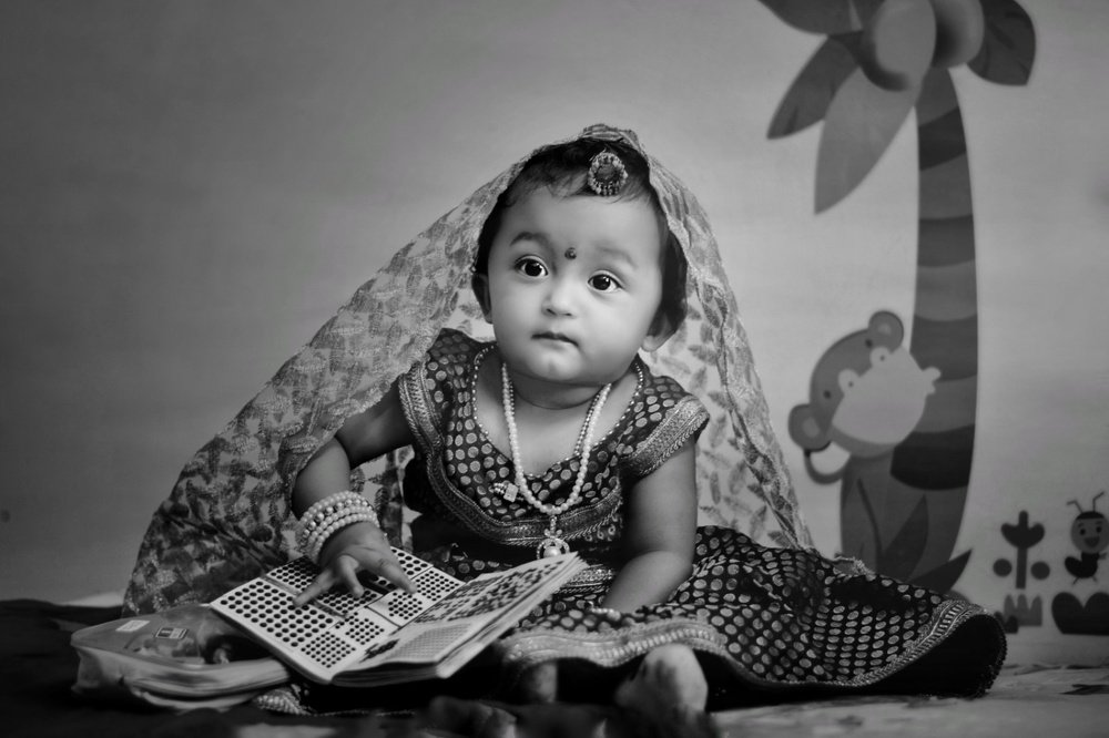 Cute baby with Indian traditional dress