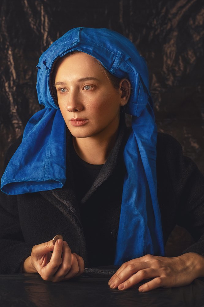 "Мужчина в голубом шапероне" По мотивам картины Ян Ван Эйка