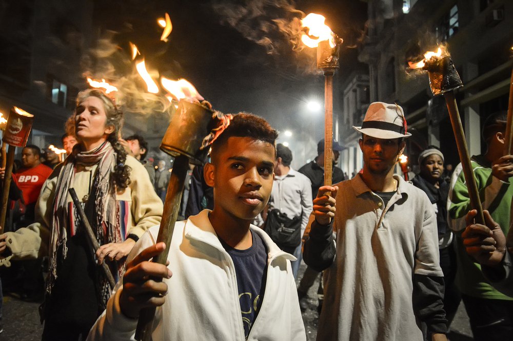 Marching with lights