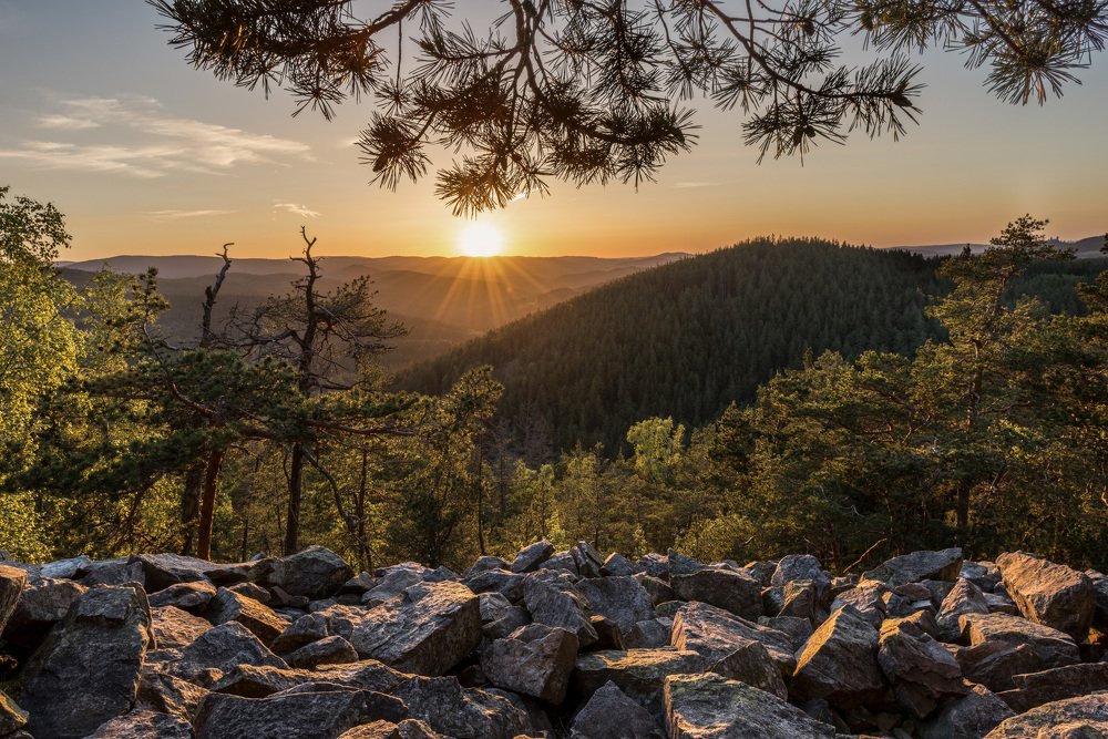 Sunset on Obri hrad, Sumava, Czech Republic