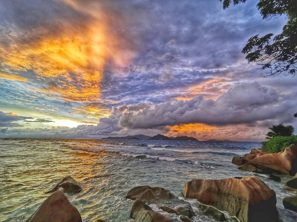Sunset on Seyshelles
