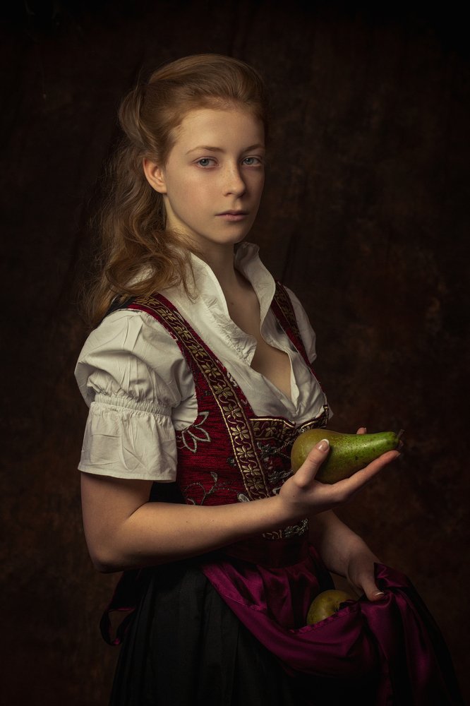 Girl with pears
