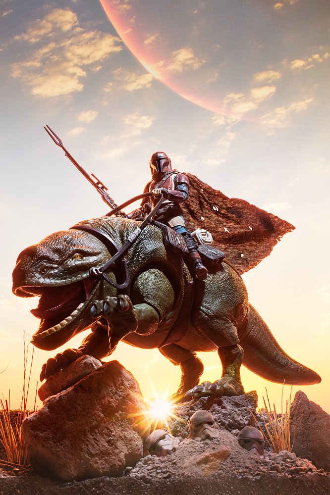 Mando and The Dewback