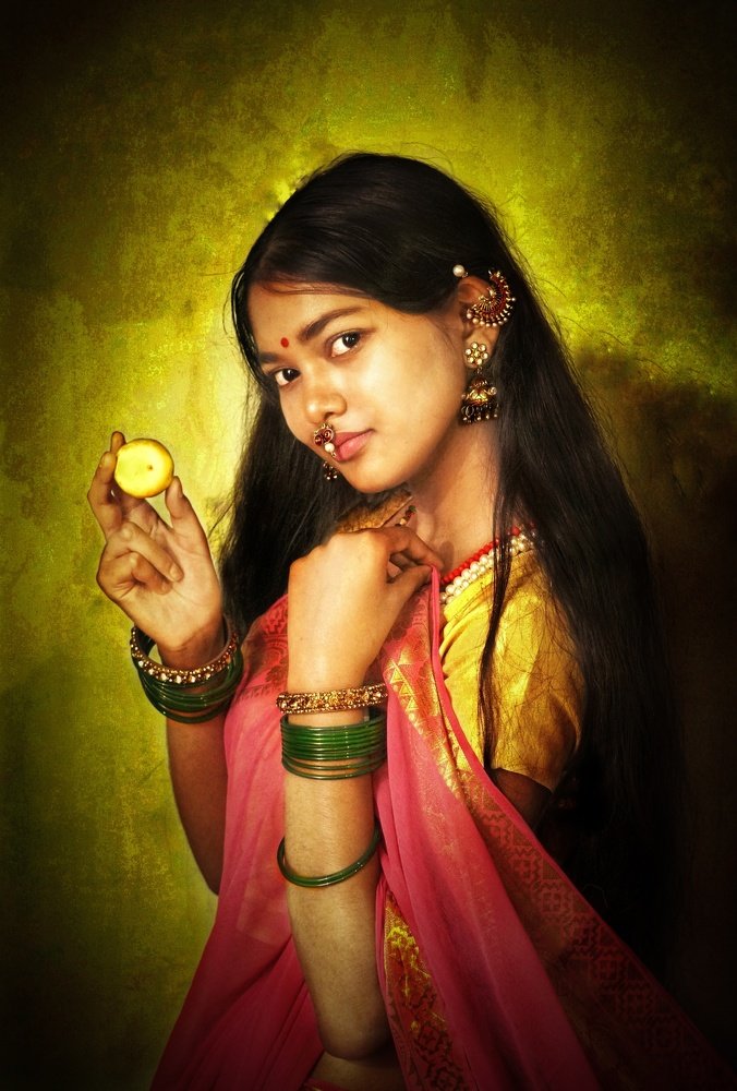 Women Holding a Fruit