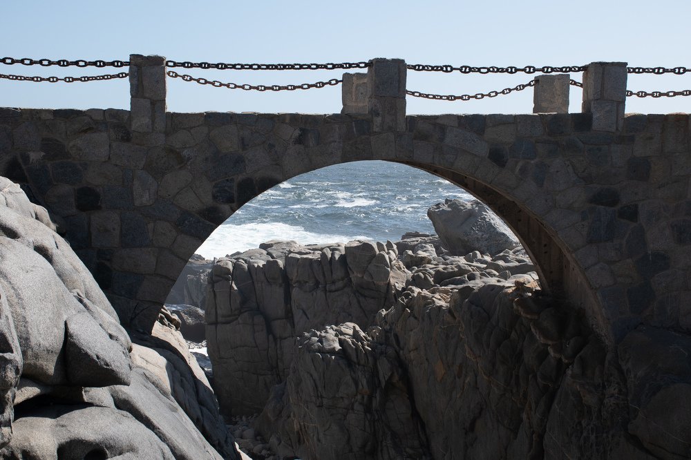 A bridge to the sea on the coast of Chile