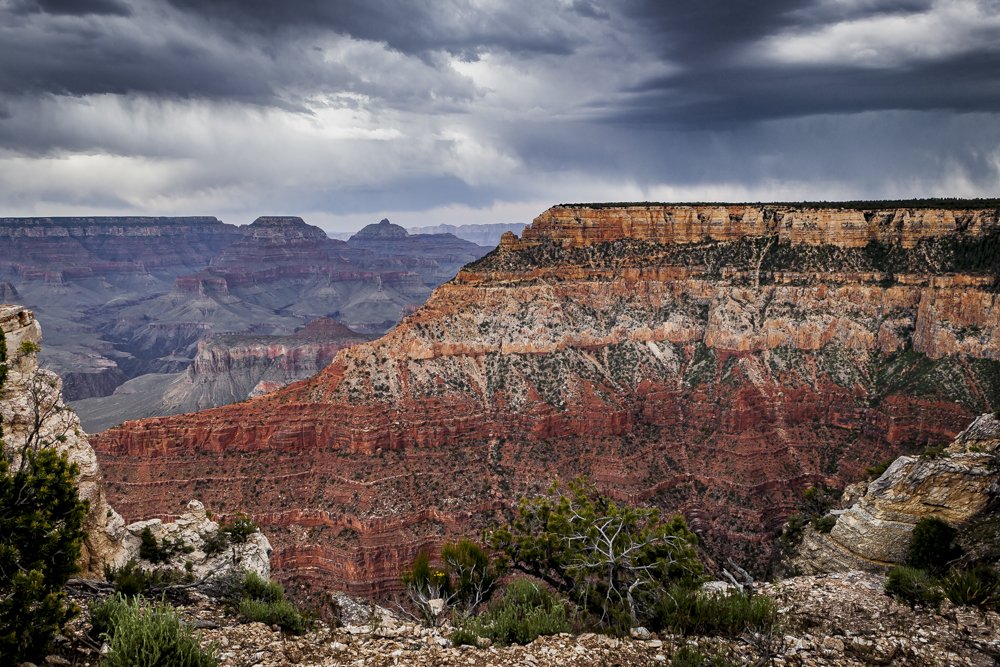 Thunderstorm over Yaki point at Grand Canyon