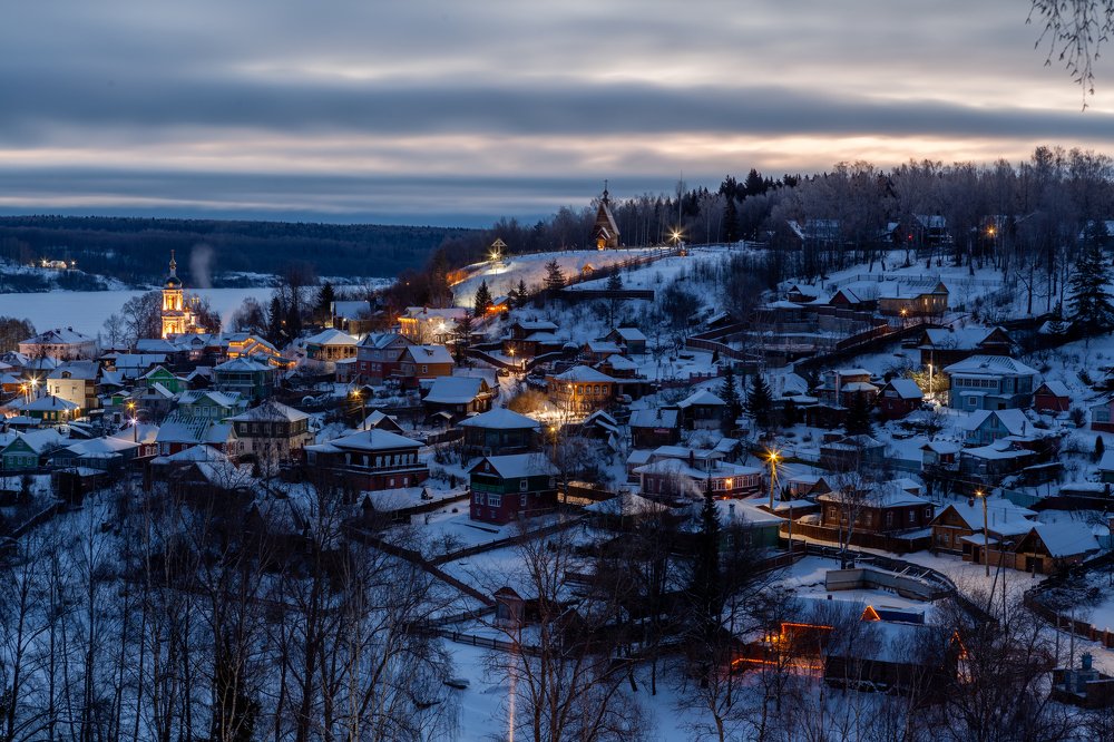 Предрассветный древний Плёс.