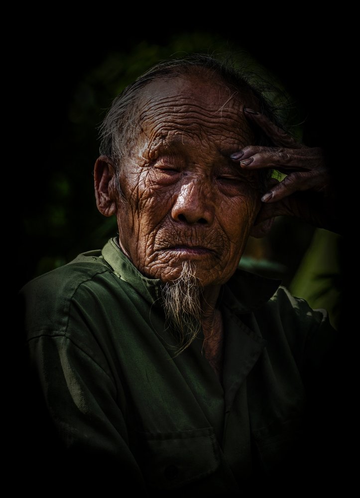 Blind old man and thoughts