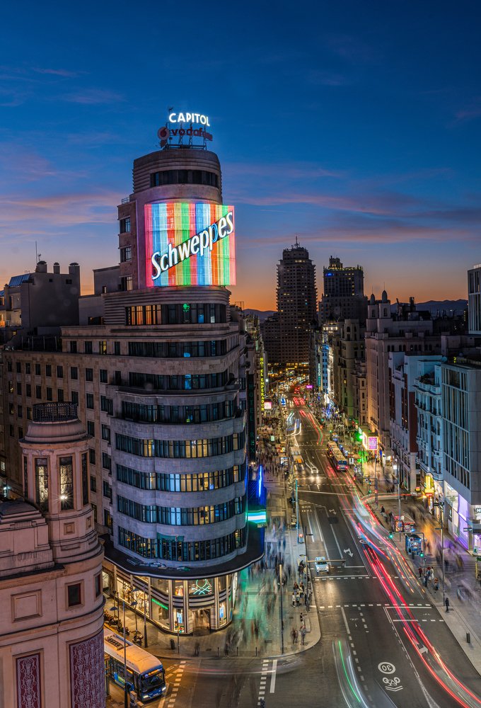 Sunset over La Gran Vía