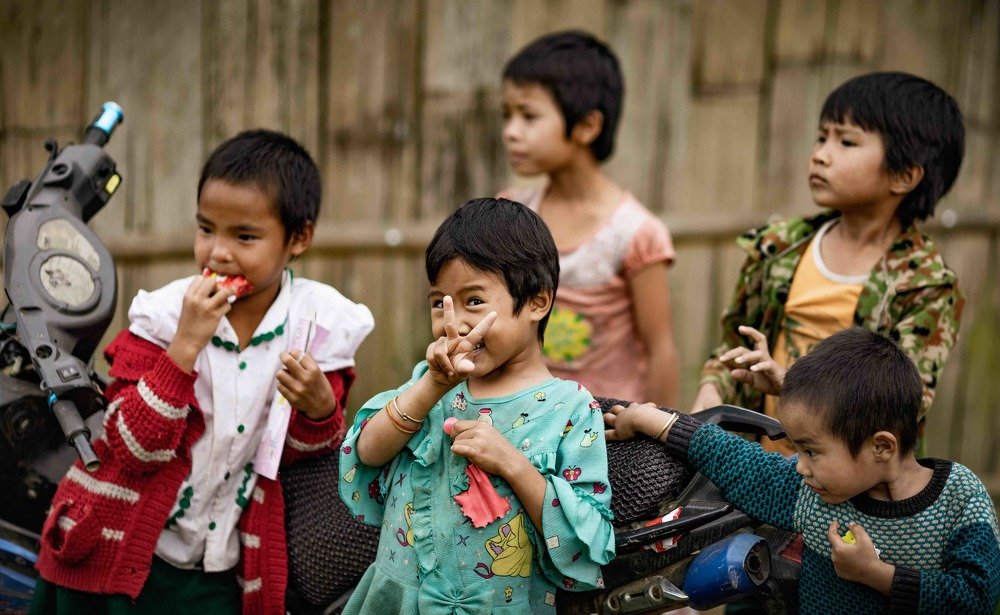 Village children in Chin state