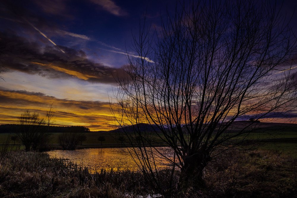 Sunset in the Zittau Mountains Nature Park