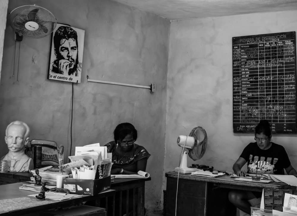 Office work in Havana (Cuba)
