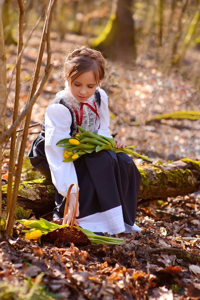 корзина тюльпанов