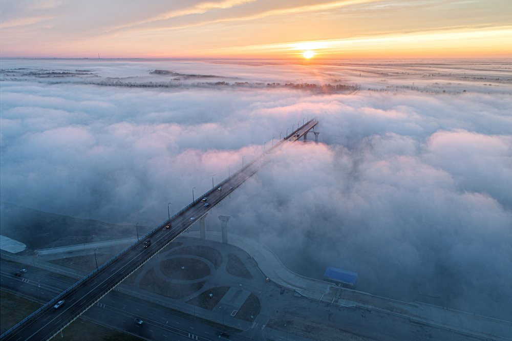 Утренний туман над Волгой