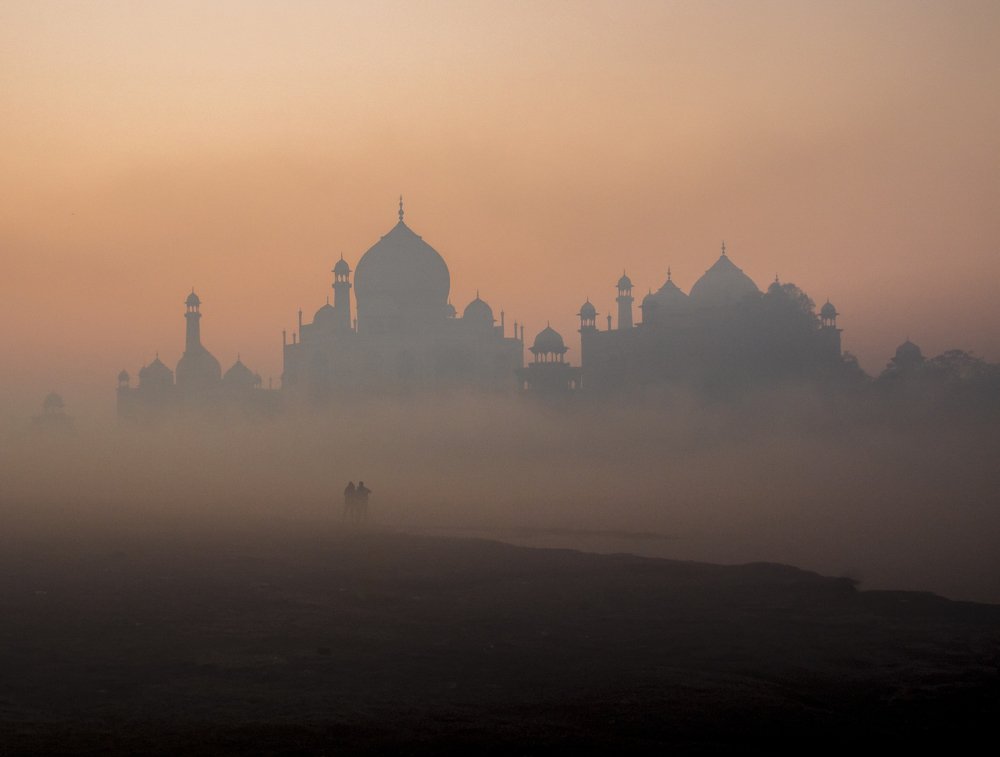 Getting into the Taj Mahal.