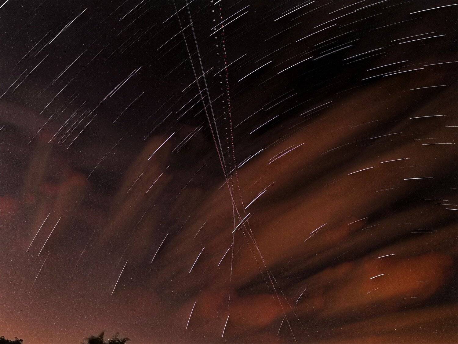 Star trail in night