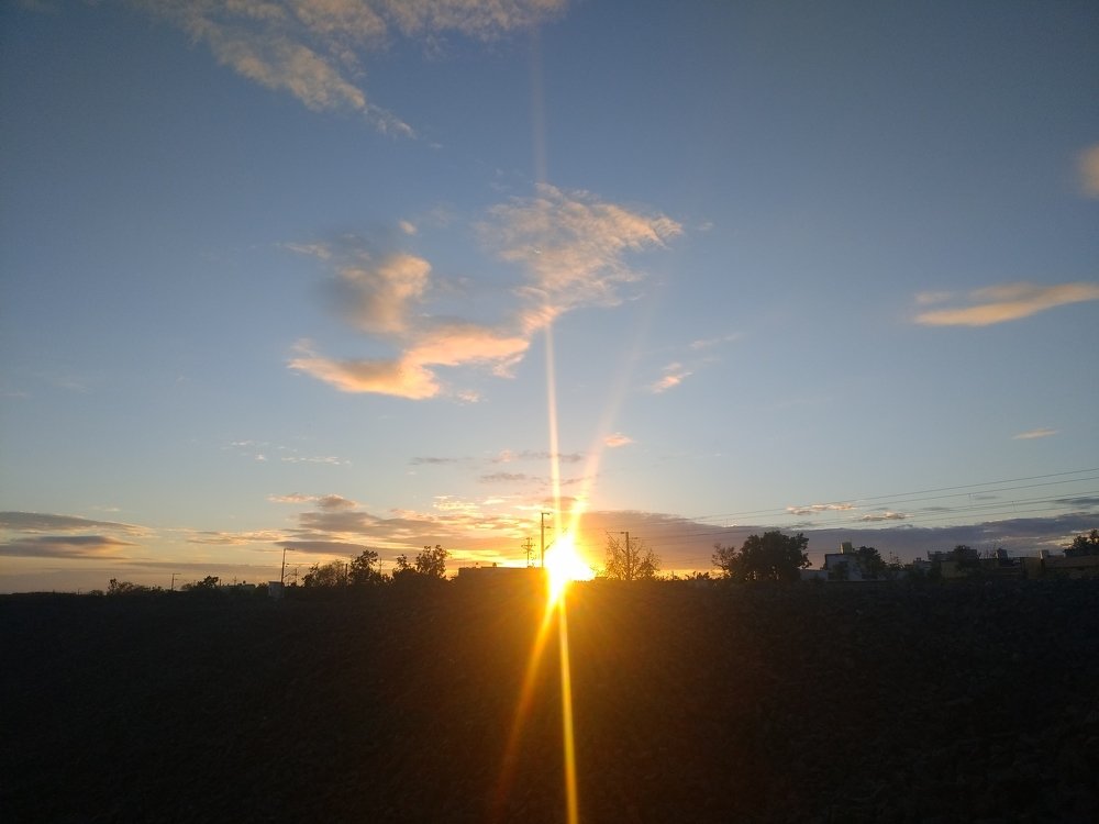 Sunset at village