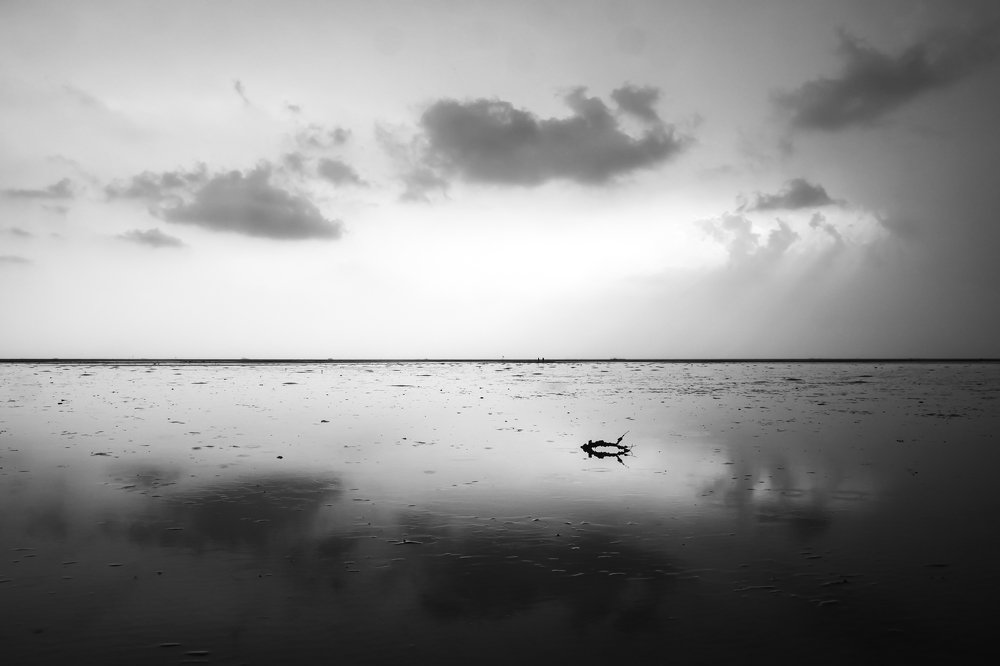 mirror on the water and sky