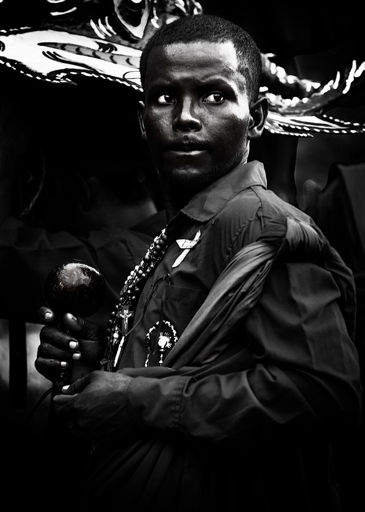 In front of the altar