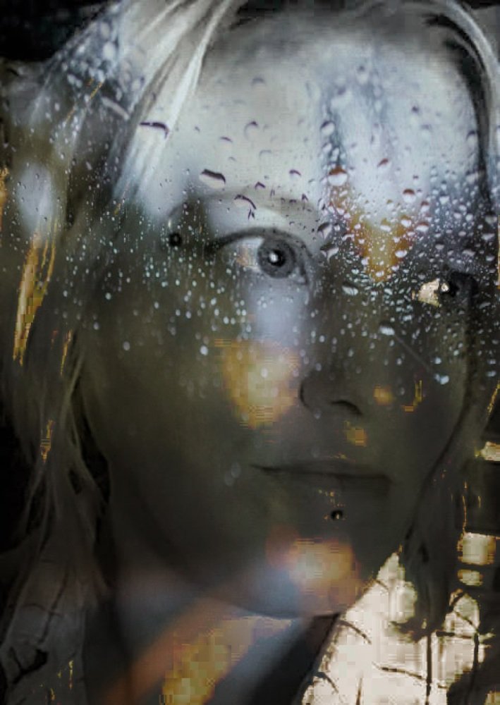 Pixelated Window pane & Drop of Rain