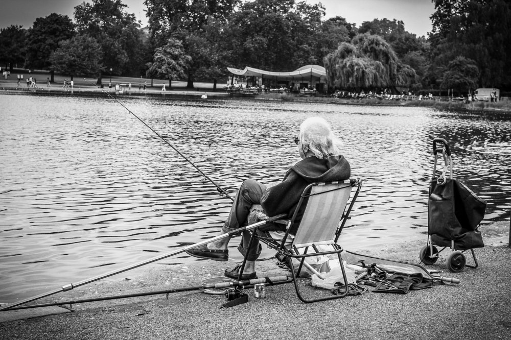 Fishing on the Serpentine lake