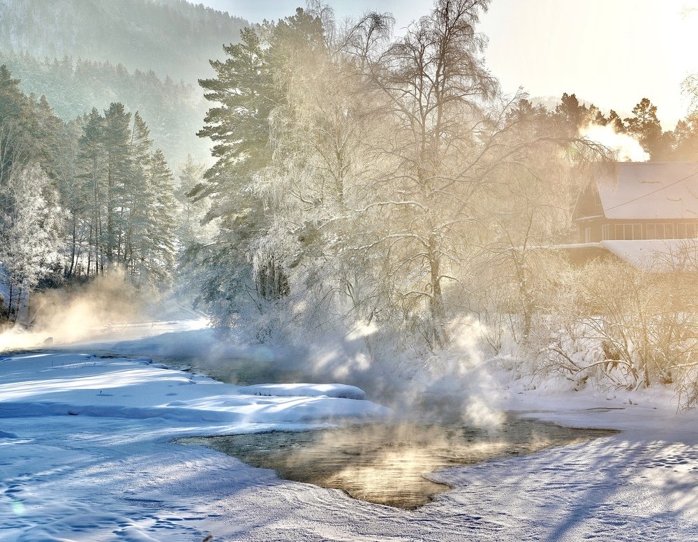 Камлак - морозное утро на реке Сема 2