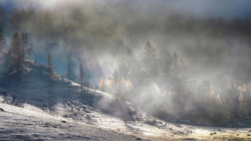 Октябрь - утро в Усть-Кане