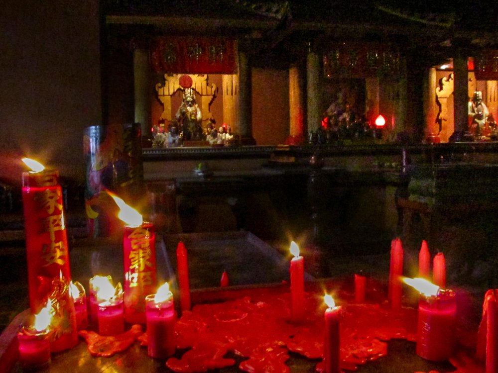 Candles in a temple