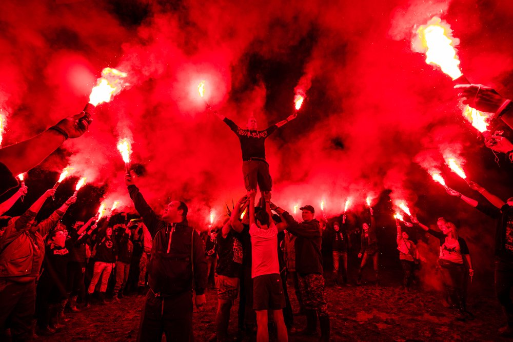 Fire show at rock festival