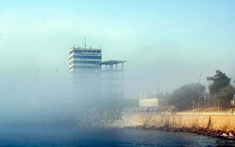 Fog in the harbor
