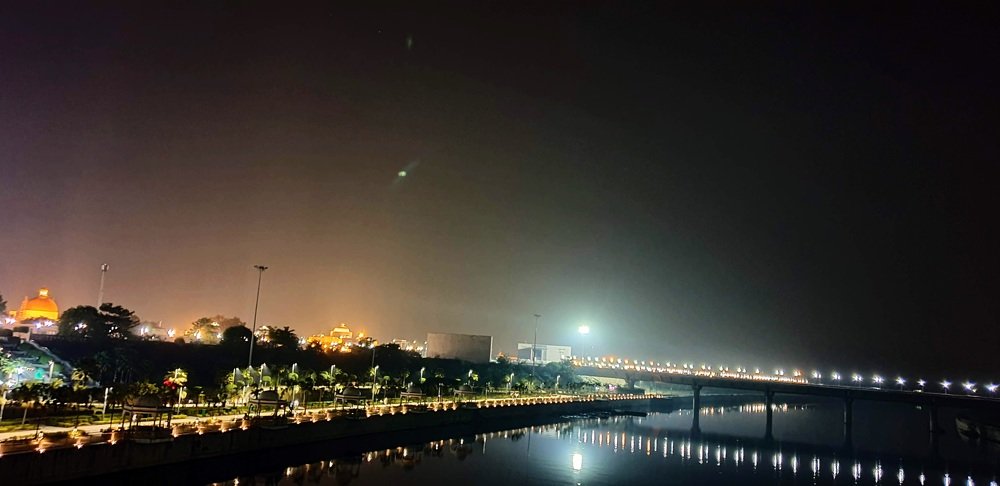 River and city-lights