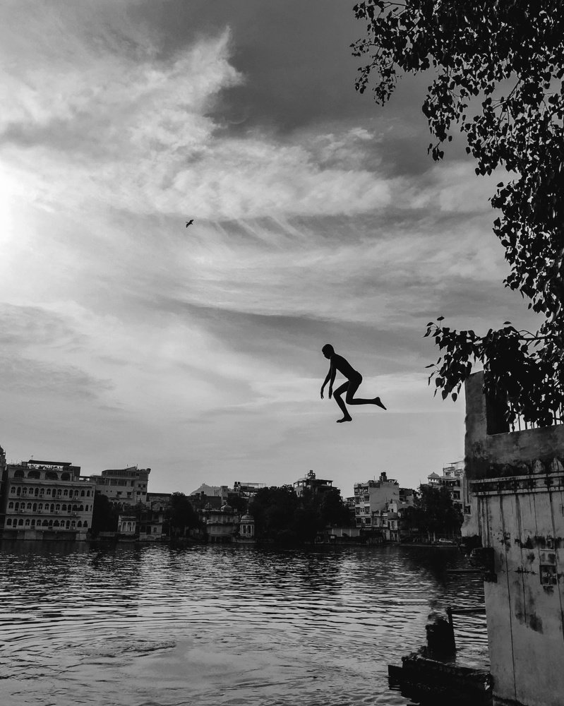 Jump In Happiness Of New Water