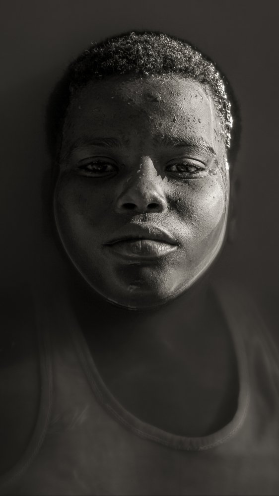 Portrait of a child in a pool