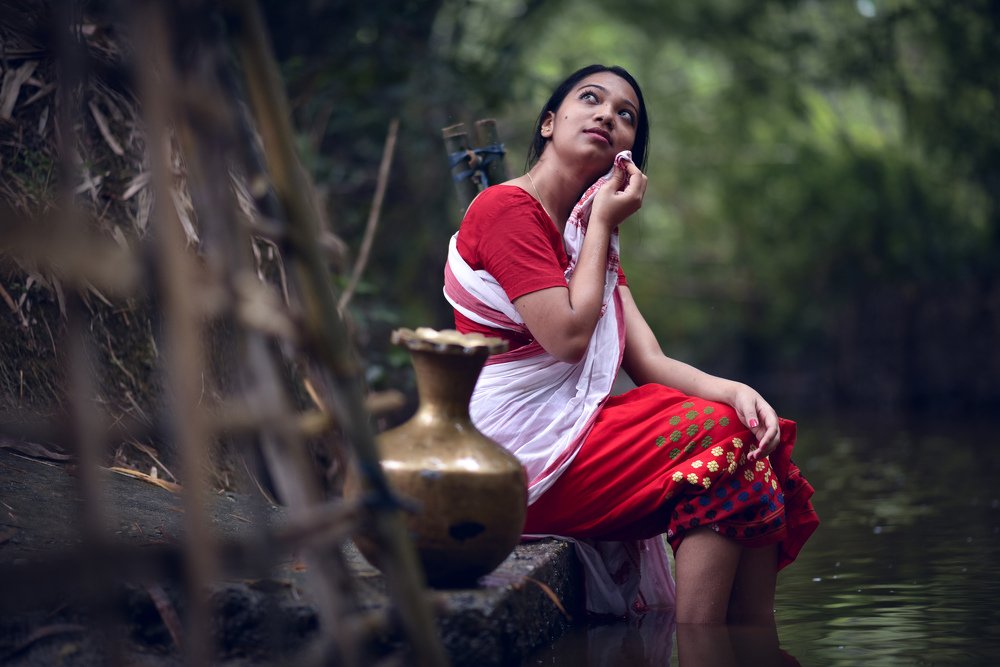 Village girl from Assam, India.