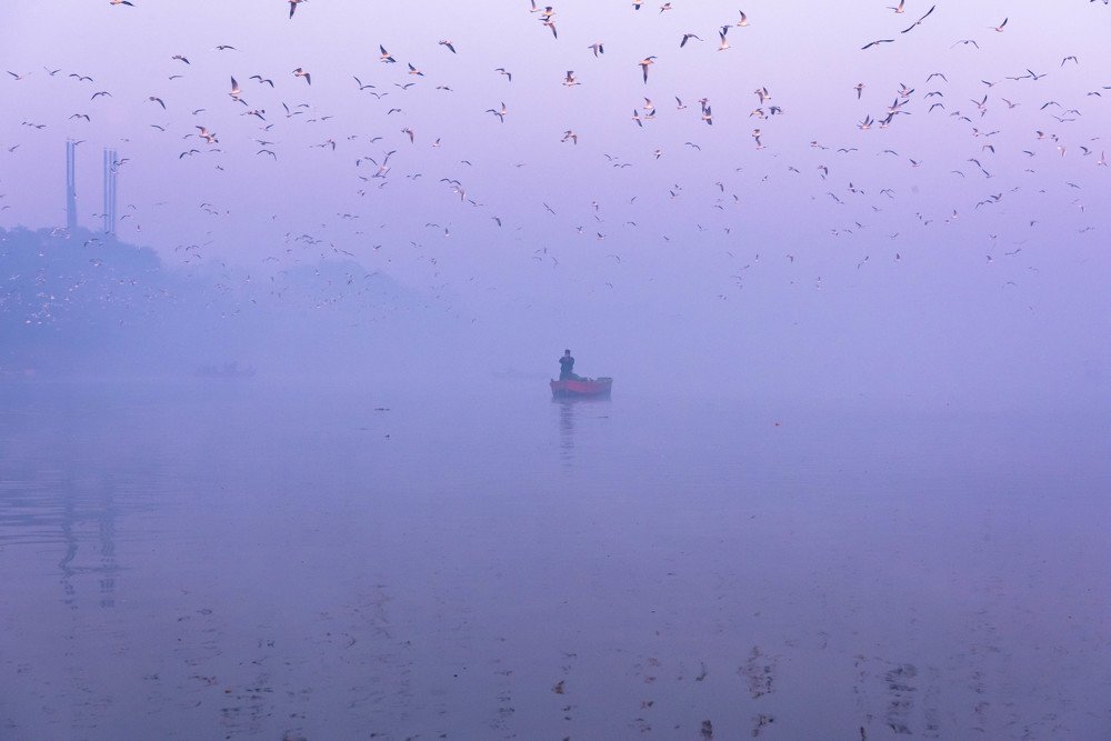Beautiful morning along with river Yamuna