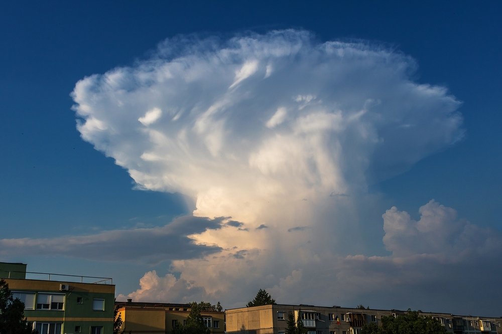 Cumulonimbus cloud at the sunset