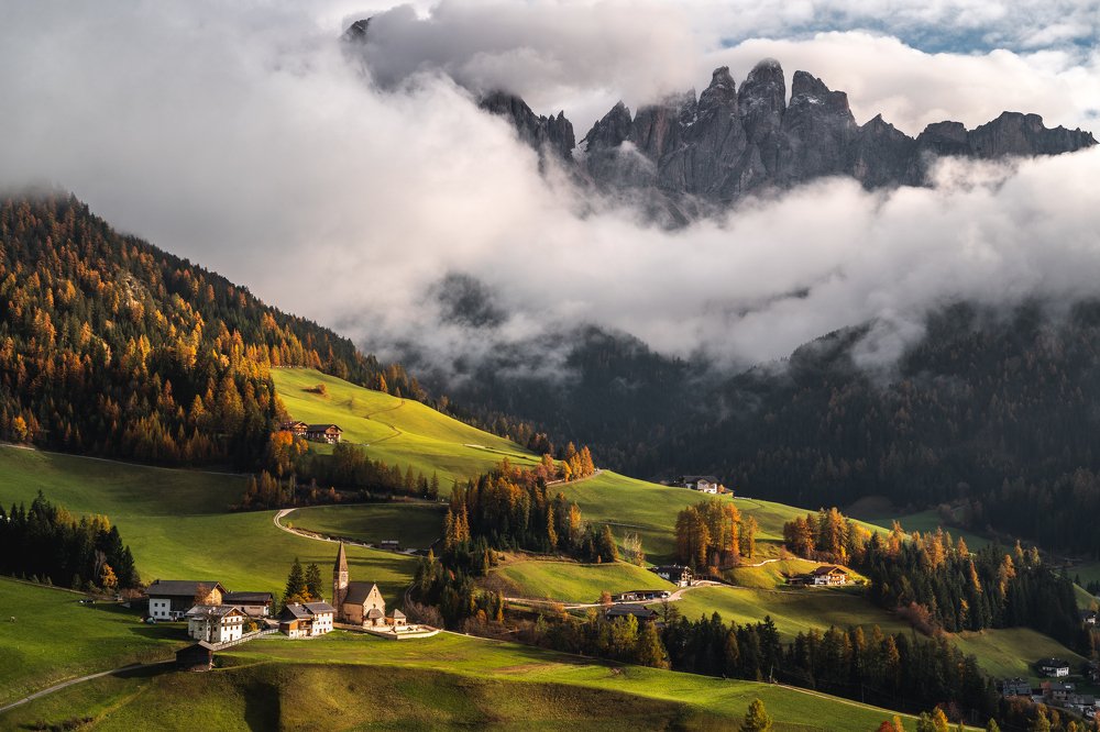 Foggy sunset at Santa Magdalena