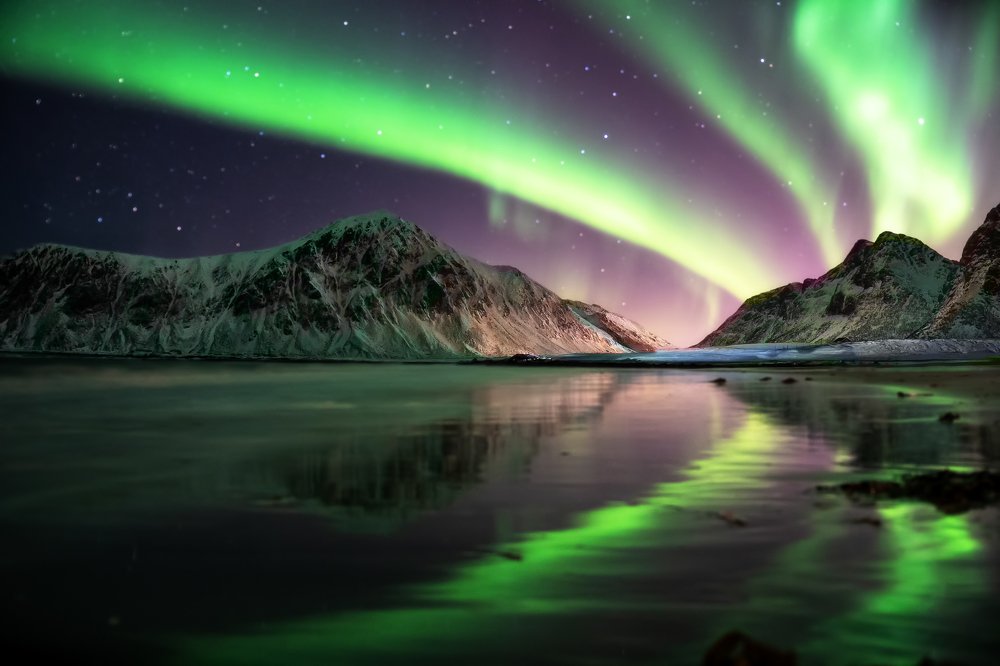 Aurora at Utakleiv beach