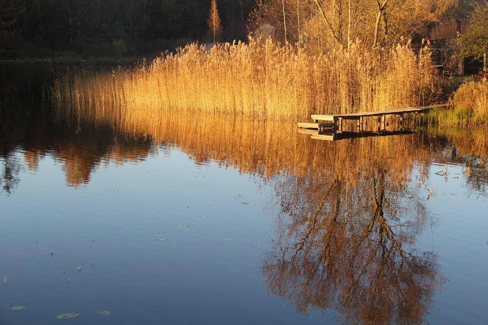 За околицей.