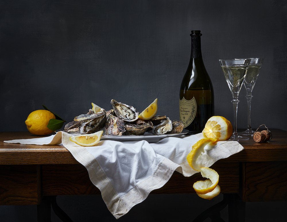 Устрицы  с шампанским