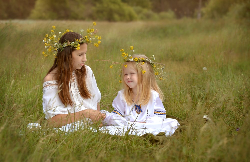 Девочки на лугу