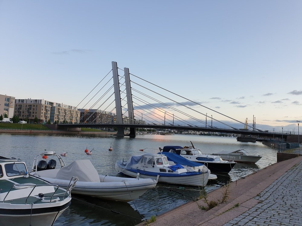 water channel bridge near Gulf of Finland, Helsinki
