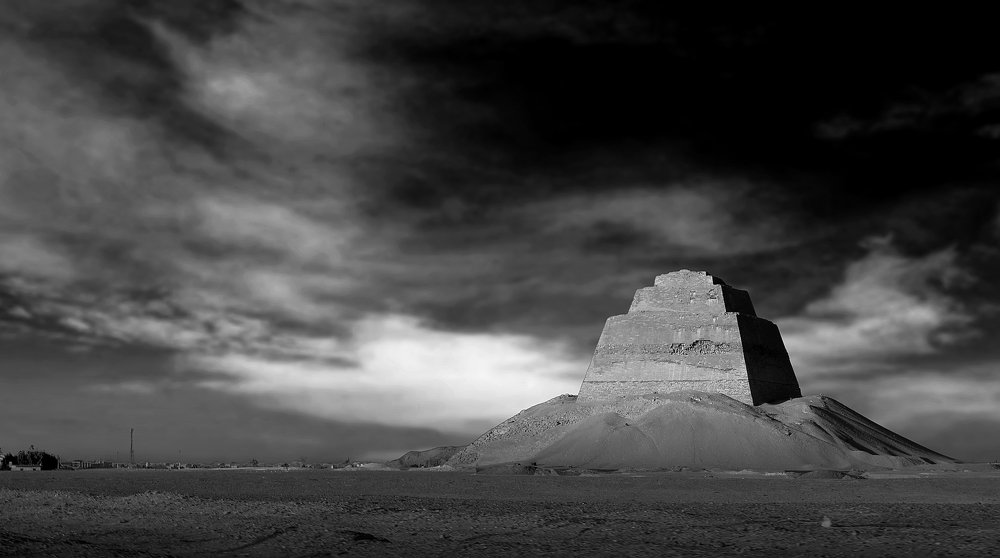 The Pyramid of Meidum in Egypt photographed in 2020