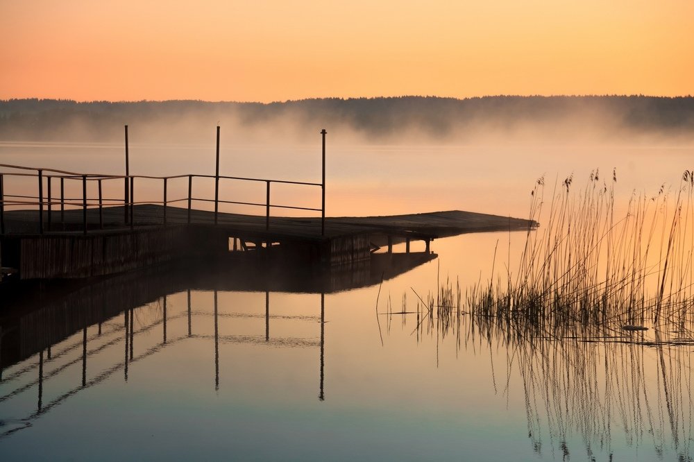 Рассвет на Икшинском водохранилище