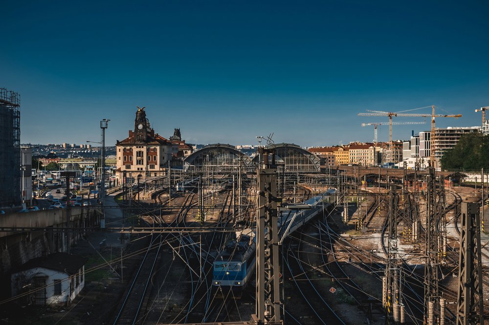 Railway station in Prague.