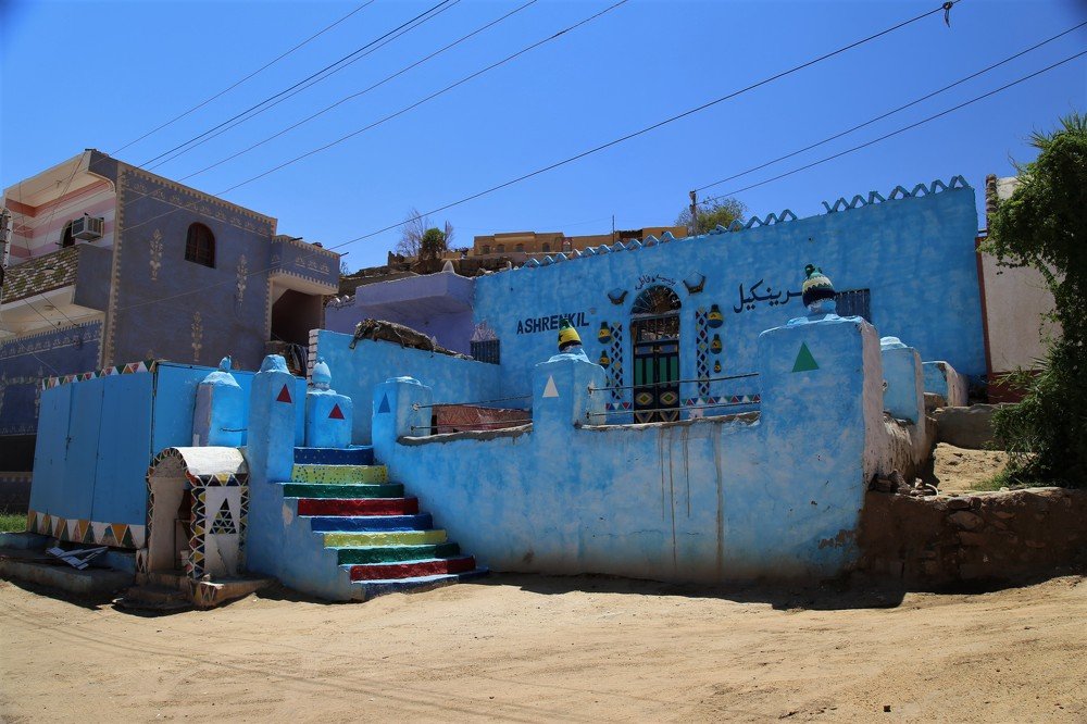 Pueblo Nubio en el rio Nilo, Egipto
