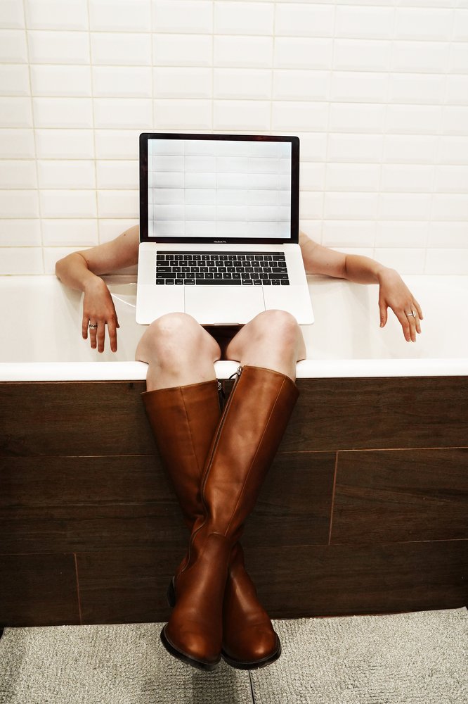 Self-portrait in the bathroom