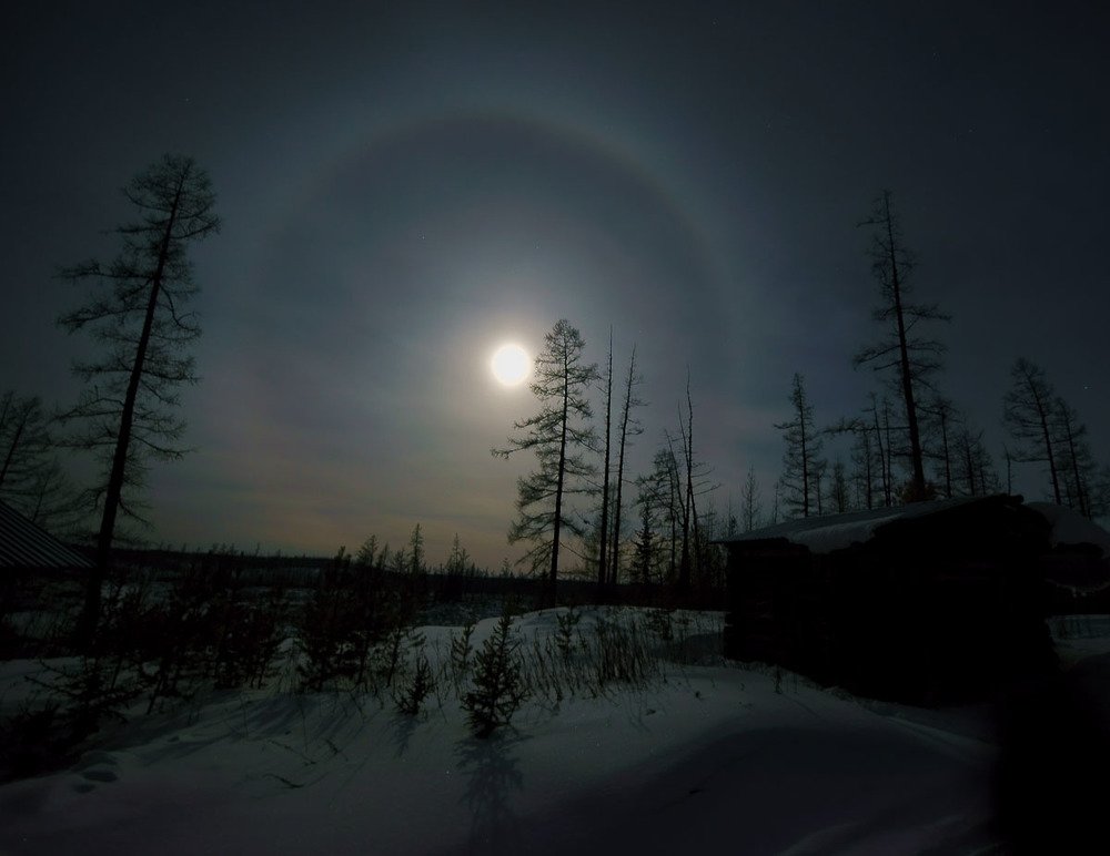 Лунное гало при минус 30
