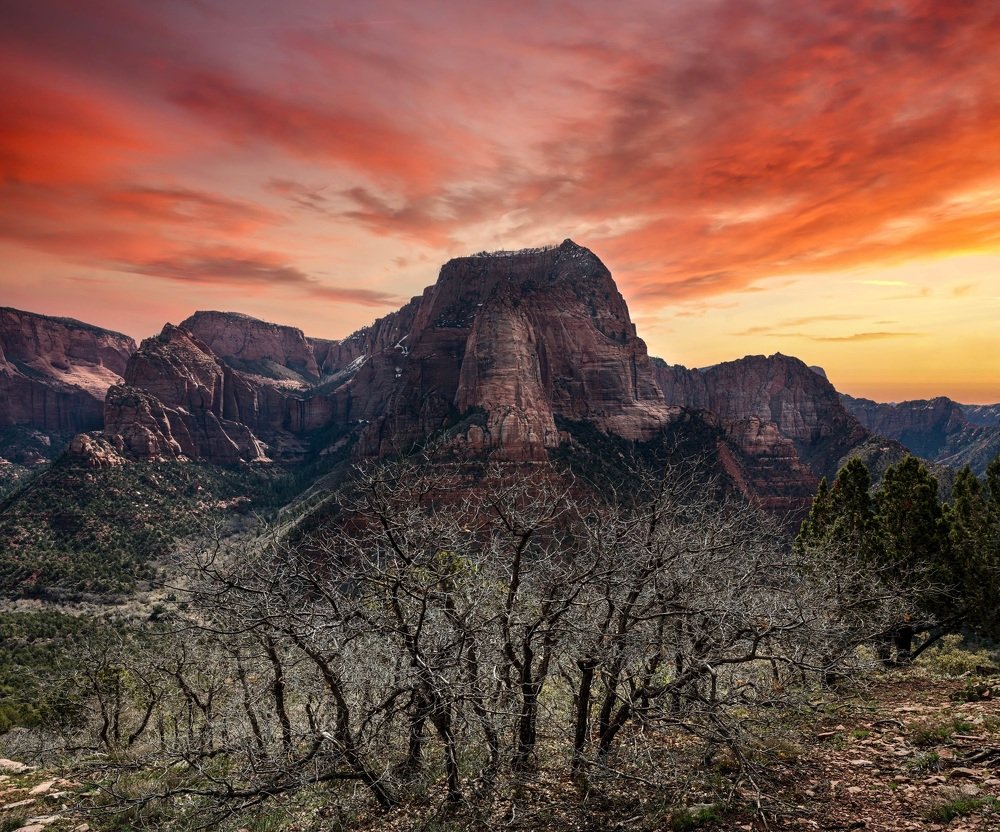 Hiking in the desert through the canyon