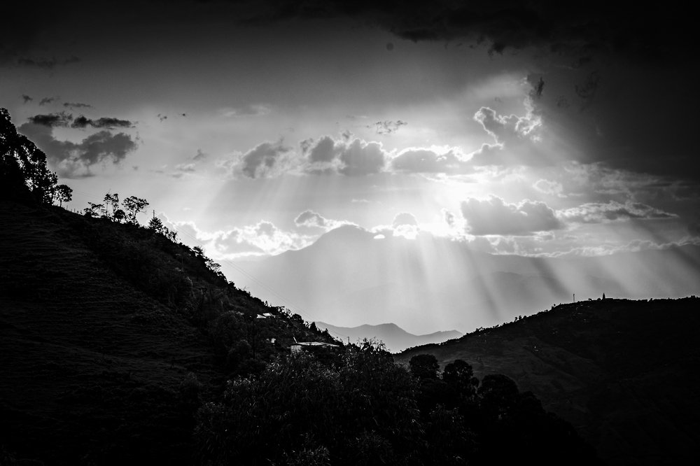 Black and white Sunset